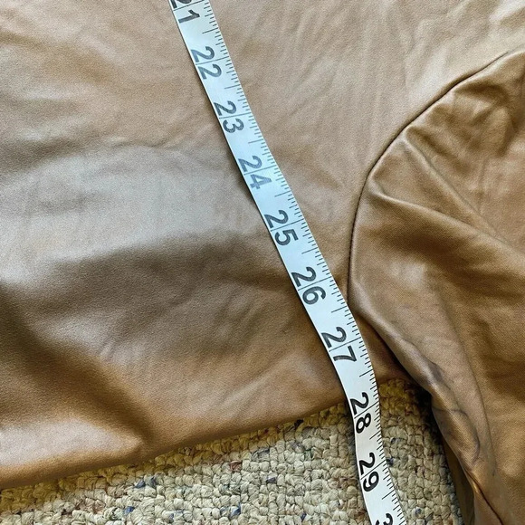 NewLook Womens 3X Midi Shirt Dress Button Up Side Split LookLike Suede Champagne - Picture 2 of 13